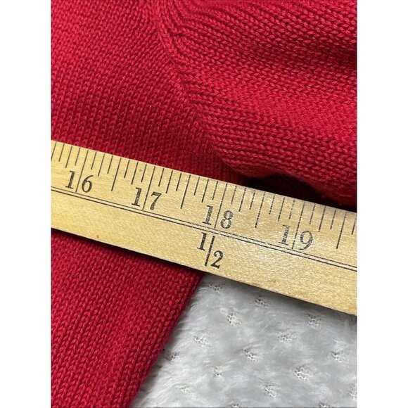 LRL Lauren Ralph Women Red Military Gold Buttons Sweater M Classic Lux - Picture 9 of 13